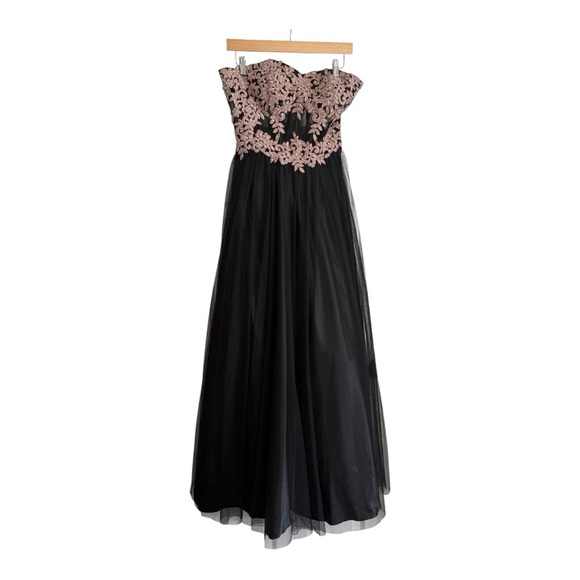 Blondie Nites Black and Pink Maxi Dress - Picture 1 of 8